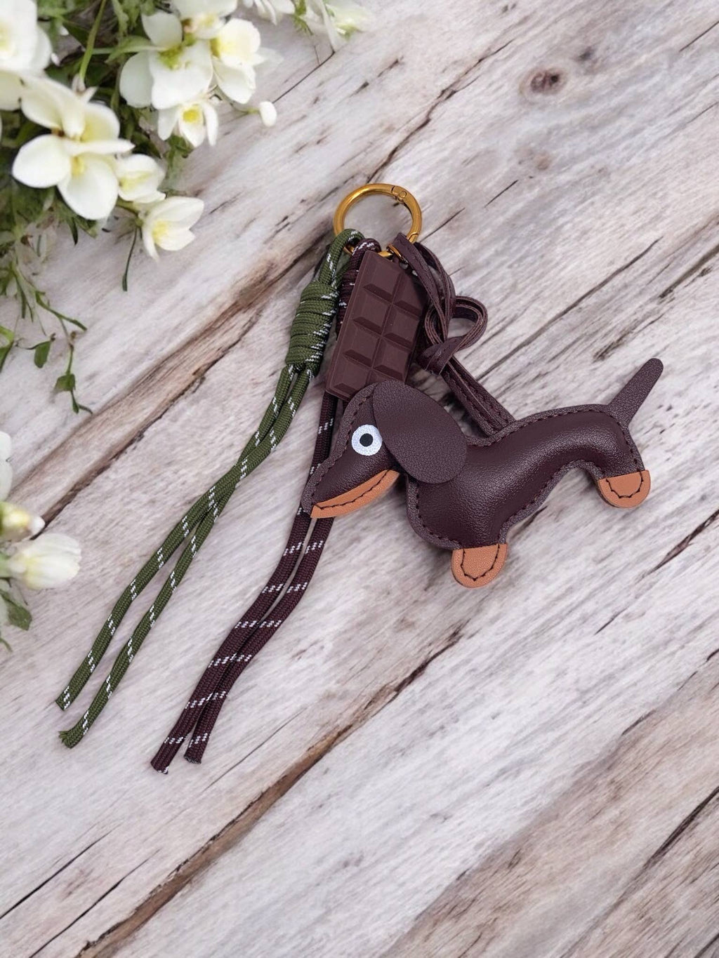 Tashanger en sleutelhanger hond en chocolade PC12: Bruin / Synthetisch